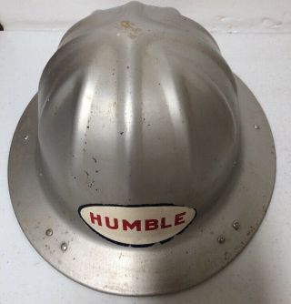 Rare Vintage Humble Oil & Gas B.  F.  Mcdonald Los Angeles Aluminum Hard Hat