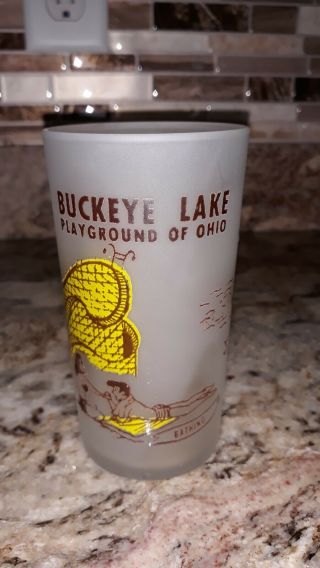 Vintage Buckeye Lake Ohio Souvenir Drinking Glass