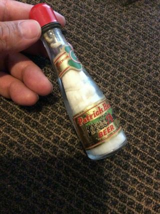 Mini Glass Bottle Beverage Ad Table Lighter,  Patrick Henry Beer