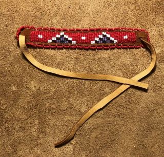 Bright Native American Lakota Sioux Lazy Stitched Beaded Wrist Band