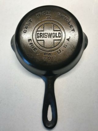 Griswold Cast - Iron Pre - Seasoned Skillet Number 2 Stove Oven Frying Pan 6 Inch