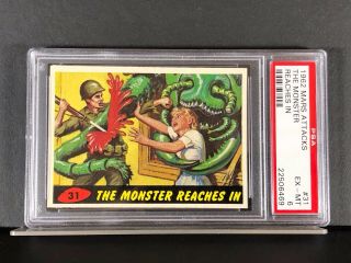 1962 Mars Attacks 31 - The Monster Reaches In - Psa 6 Ex - Mt