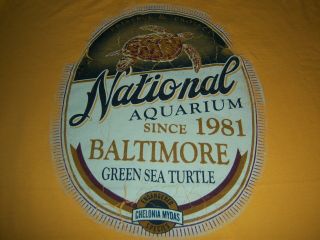 Souvenir National Aquarium Baltimore T Shirt - Green Sea Turtle - Nwot - (l)