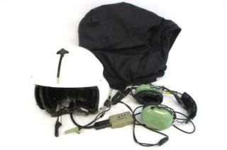 Sikorsky S - 64e Flight Helmet W/ David Clark H10 - 20 Headset & Carrying Bag