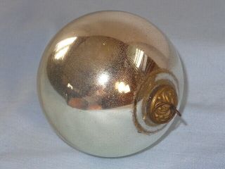 Antique Victorian Silver Mercury Glass Christmas Ornament Kugel