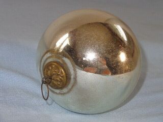 Antique Victorian Silver Mercury Glass Christmas Ornament Kugel 2