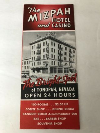 Vintage Nevada Brochure Mizpah Hotel And Casino