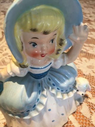 Vintage Napco 1956 Little Bo Peep Planter Head Vase Girl Easter Planter Rare