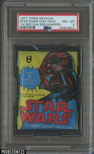1977 Topps Mexican Star Wars Wax Pack 1st 2nd Series Psa 8