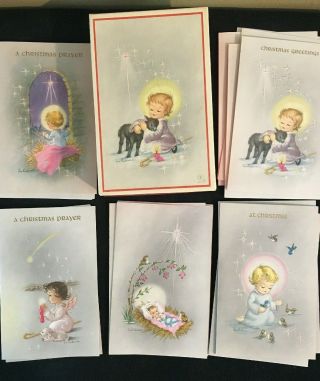 Sweet Vintage Christmas Card Boxed Set,  Little Angels