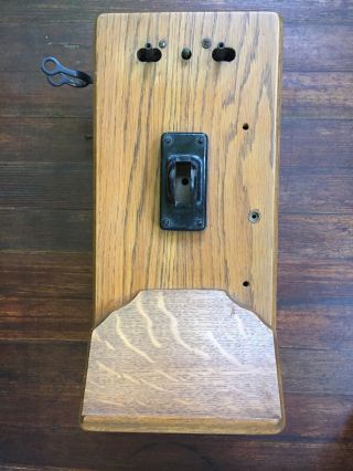 Vintage Antique Large Oak Wall Telephone Wood Case Replacement Parts