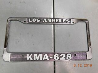 Vintage License Plate Frame " Los Angeles Kma - 628 " L.  A.  County Sheriff - Out