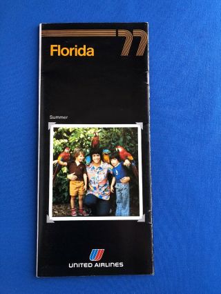 Vintage 1977 United Airlines Florida Brochure