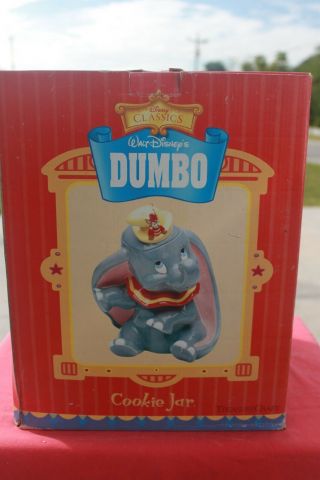 Walt Disney Dumbo The Circus Elephant Cookie Jar Nib Treasure Craft