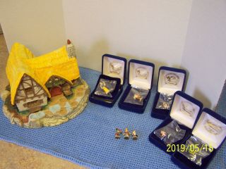 Olszewski Disney Snow White And 7 Dwarfs Miniature Figurine Set & House