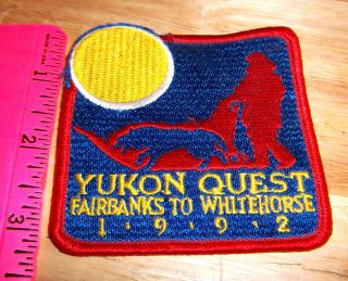 1992 Alaska Yukon Quest 1000 Mile Dog Sled Race Embroidered Patch,  Great Patch
