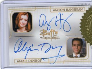 Buffy Ultimate Collectors Series 3 Dual Autograph Alyson Hannigan,  Denisof