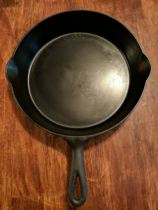 No 9 Favorite Piqua Ware Smiley Cast Iron Skillet 9a With Heat Ring