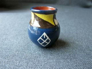 Vintage Native American Sioux Pottery Lower 8 - 79 Jl Hand Painted Miniature Vase