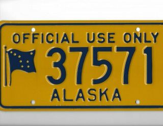 Alaska License Plates Official Use Only Great Shape Looking Pair 37571 X 2