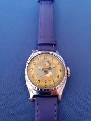Rare 1949 Ingersoll Disney Birthday Glowing Dial Donald Duck Character Watch Wow