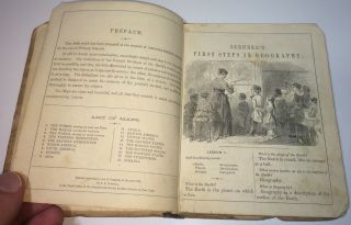 Rare Antique Pre American Civil War Geography Book C.  1859 Slavery,  West & Maps