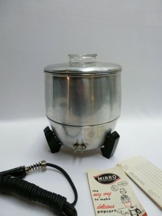 Vintage Mirro 2.  5 Qt Electric Aluminum Popcorn Popper 0100 6