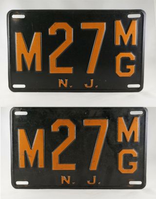 1952 - 56 Jersey Municipal Government License Plate Pair -