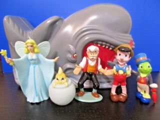 Disney Applause Pvc Caketoppers Figure Set Pinocchio Cleo Jimminy Geppetto Fairy