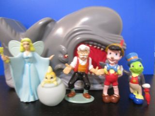 Disney Applause PVC Caketoppers Figure Set Pinocchio Cleo Jimminy Geppetto fairy 2
