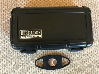 Herf - A - Dor X5 Five 5 Stick Cigar Caddy Travel Case Humidor Humidifier