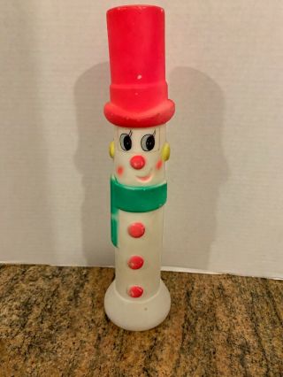 Vintage 1971 Empire Plastics 14” Lighted Christmas Neon Color Snowman Blow Mold