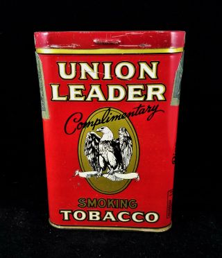 Complimentary Union Leader Tin Litho Tobacco Vertical Pocket Tin