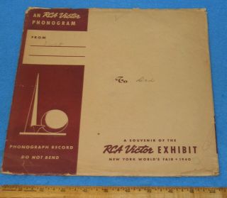 Rare 1939 - 40 York World’s Fair RCA VICTOR Personal Phonograph Record 78 RPM 2