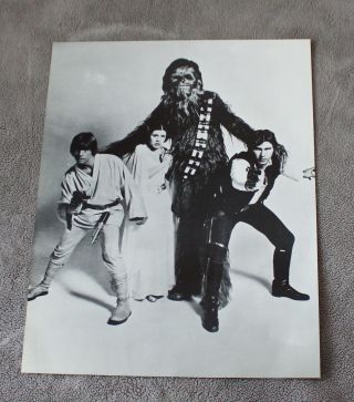 Star Wars Iv Hope 1977 Luke Leia Chewbacca Han Solo B&w Poster Ex
