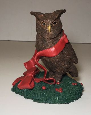 Rare Owl Figurine | Silver Deer " Christmas Animals " By Tom Rubel