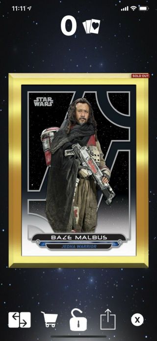 Topps Star Wars Card Trader Galactic Files Baze Malbus Gold Gilded 1cc
