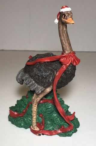 Rare Ostrich Figurine | Silver Deer " Christmas Animals " By Tom Rubel
