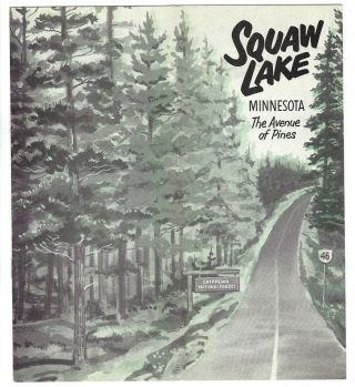Squaw Lake,  Round Lake Minnesota,  Vintage Brochure 1950 