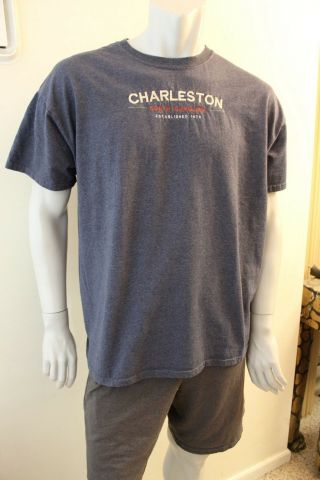 Xl Blue Charleston South Carolina Embroidered T Shirt