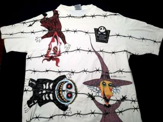 Nightmare Before Christmas T - Shirt Stanley Desantis X - Large Barbed Wire
