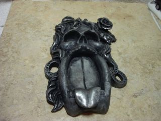 Vintage Adams Apple Cold Cast Resin Gothic Incense Burner Skull 1998 Flat