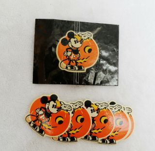 1930s Mickey Mouse Halloween Sticker Seals - 6 Stickers