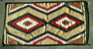 Fine Old Navajo Indian Blanket Rug Snake Eyes In Black Red Brown