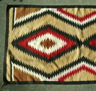 fine old Navajo Indian blanket rug snake eyes in black red brown 2