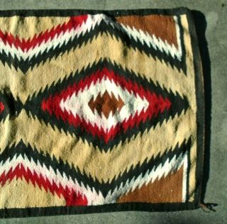 fine old Navajo Indian blanket rug snake eyes in black red brown 3