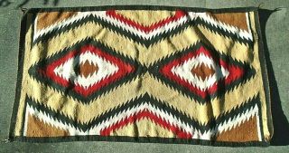fine old Navajo Indian blanket rug snake eyes in black red brown 4