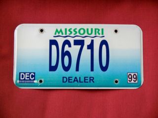 1999 Missouri Dealer License Plate D6710