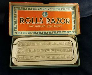 Vintage Imperial No.  2 Rolls Razor Nickel - Plated Made In England