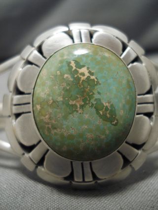 STUNNING NATIVE AMERICAN CARICO LAKE TURQUOISE STERLING SILVER BRACELET OLD 2